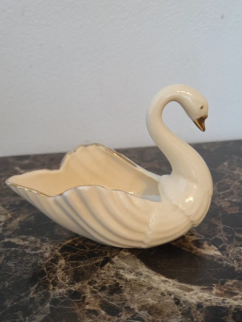 Vintage Lenox Swan Gold Trim Trinket Dish 5